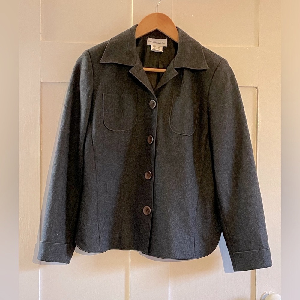 40s Western style Harve Bernard charcoal wool jacket size 6